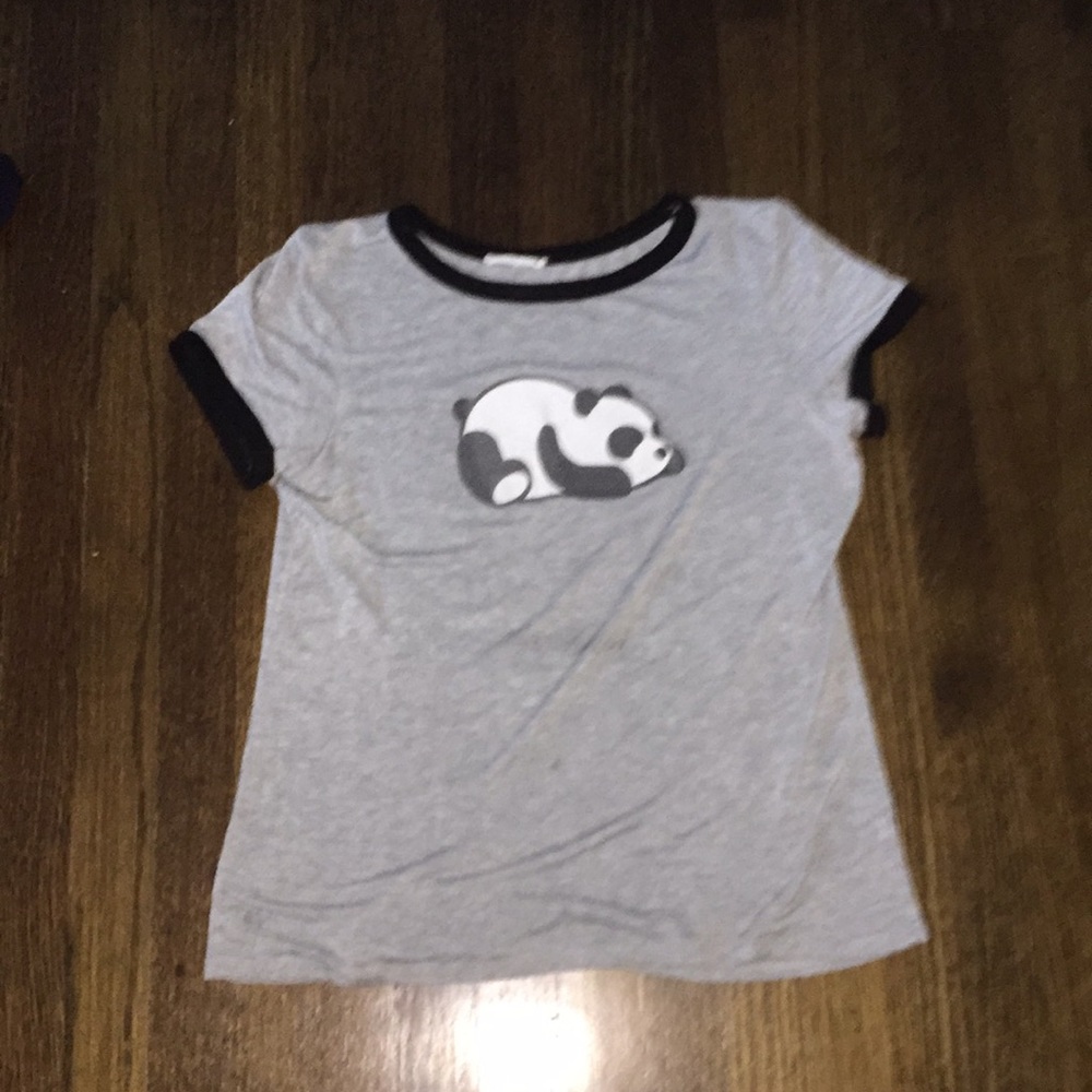 gray - panda shirt